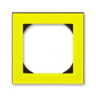 3901H-A05510 64  Rámeček jednonásobný s otvorem 55×55 mm, žlutá / kouřová černá